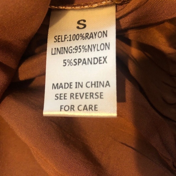 Women's Boutique Wishlist Rust Ruffled Tassel Blouse One Piece Bodysuit S/M/L - Picture 8 of 10